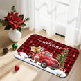 thumbnail image 2 of Christmas Bathroom Rugs Quick-Drying Non-Slip Rubber Buffalo Plaid Red Truck Merry Christmas Welcome Bath Mats Super Absorbent Winter Bathroom Rug for Kitchen Sink, Shower Room, Bathtub, 2 of 6