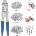 thumbnail image 1 of Heavy-Duty Wire Rope Crimping Tool, Stainless Steel Non-Slip Grips, Side Cutters For Crimp Copper, Self Locking Mechanism For Wide Application, Including Dog Leashes And Cable, 1 of 5