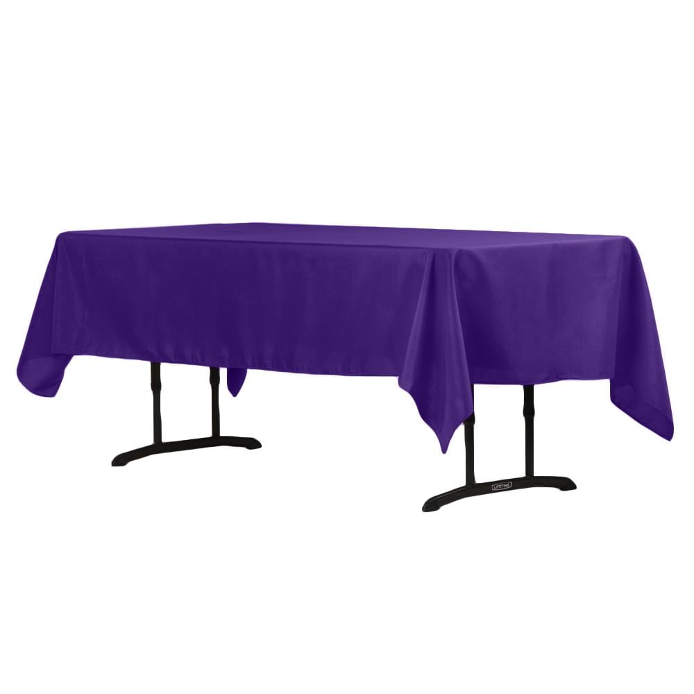 1 Pc, 60"X102" Rectangular Polyester Tablecloth Purple For Weddings