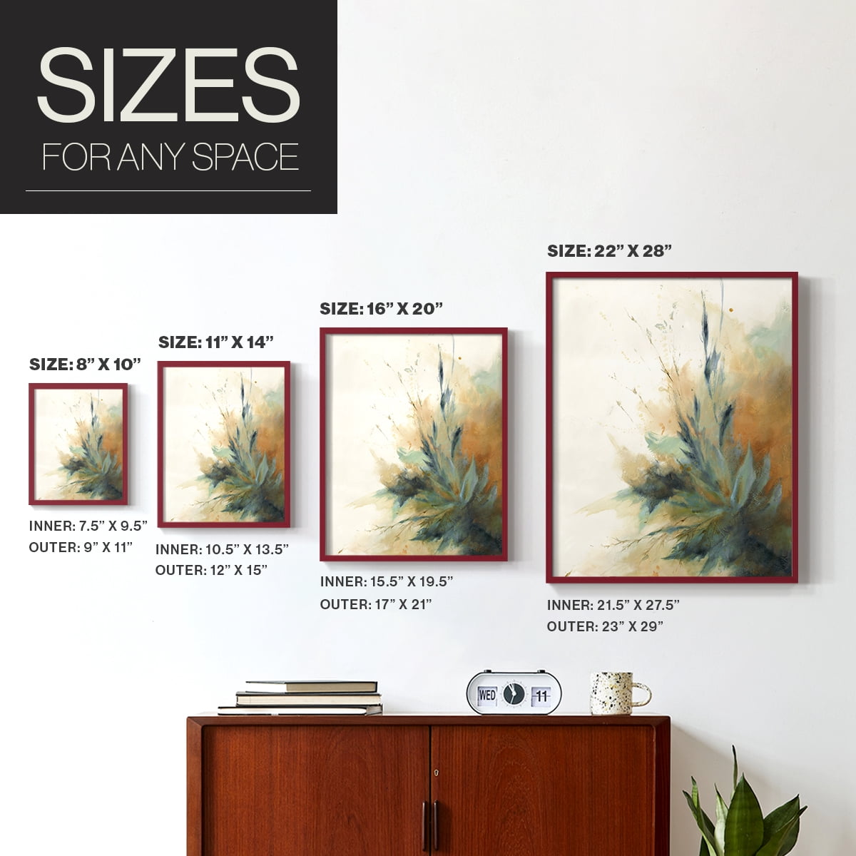 Desert Song II Framed Print in Red Solid Wood Framed Print No Nail Hanging