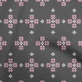 thumbnail image 1 of oneOone Cotton Flex Gray Fabric Geometric Fair Isle Pattern Craft Projects Decor Fabric Printed By The Yard 40 Inch Wide, 1 of 4