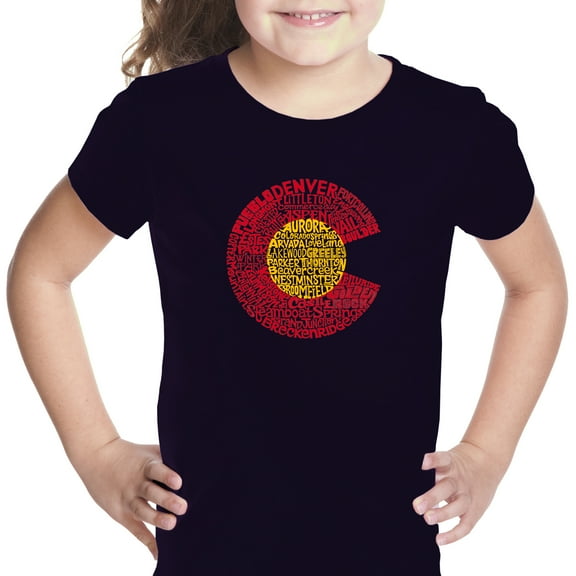 LA Pop Art Girl's Word Art T-shirt - Colorado