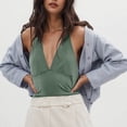 thumbnail image 5 of Heisall Women's Solid Color Sleeveless V-Neck Halter Tank Tops Casual Blouse for All Season Daily Wear, 5 of 8