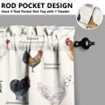thumbnail image 5 of Kitchen Curtains 36 Inch Short - 3 Panel Set with Cute Farmhouse Egg & Chicken Print, Rod Pocket Window Curtain, 100% Polyester for Rustic Coop, Farm Kitchen, Easy Wash, 5 of 6