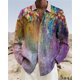 thumbnail image 1 of Camisa de manga larga con cuello vuelto y botones con estampado abstracto en 3D de flores de graffiti de gran venta para hombre de primavera y otoño, 1 of 6