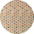 thumbnail image 1 of Ahgly Company Machine Washable Indoor Round Abstract Gold Brown Area Rugs, 6' Round, 1 of 7