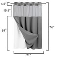 thumbnail image 2 of No Hooks Required Waffle Weave Shower Curtain with Snap in Liner - 71W x 74H,Hotel Grade,Spa Like Bath Curtain,Gray, 2 of 5