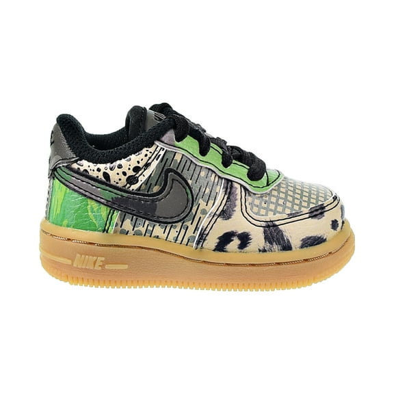 Nike Air Force 1 Toddler Shoes Black-Green Spark-Gum Light-Black cv2417-002