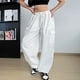 thumbnail image 1 of Pantalones Tipo Cargo Y2K Pantalones cargo Cordón Mujer Pantalones Joggers de bolsillo Monos (Blanco S) Cgtredaw para Mujer Blanco T M, 1 of 5
