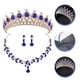 thumbnail image 5 of 1 juego de joyas de diamantes de imitación para boda, corona de cristal, collar, pendientes colgantes, joyería para fiesta de boda, 5 of 8