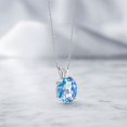 thumbnail image 4 of Gem Stone King 14K White Gold Millennium Blue Mystic Quartz Pendant Necklace for Women (3.60 Cttw, Gemstone Birthstone, Oval 11X9MM, With 18 inch Chain), 4 of 4