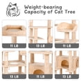 thumbnail image 5 of Pefilos 71" Cat Trees Tower for Large Cats, Indoor Anti-Dumping Pet Activity Cat Condo Furniture, Play House Kitty Kitten, Beige, 5 of 7