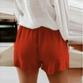 thumbnail image 5 of Women's Shorts Cotton Casual Shorts Women'S New European Version Of Solid Color High Waist Fold Loose Straight Leg Pants,Orange Women's Shorts XXXXL, 5 of 5