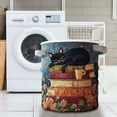 thumbnail image 4 of Darzheoy Collapsible Laundry Basket, Collapsible Embroidered Decorative Laundry Hamper with Lid, Dirty Clothes Storage Organizer for Bedroom, Bathroom, Closet, Dorm, Apartment, 4 of 7