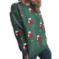 thumbnail image 4 of Women's Ugly Christmas Sweater Xmas Socks Printed Long Sleeve Crewneck Knitted Jumper Pullover Tops, 4 of 6