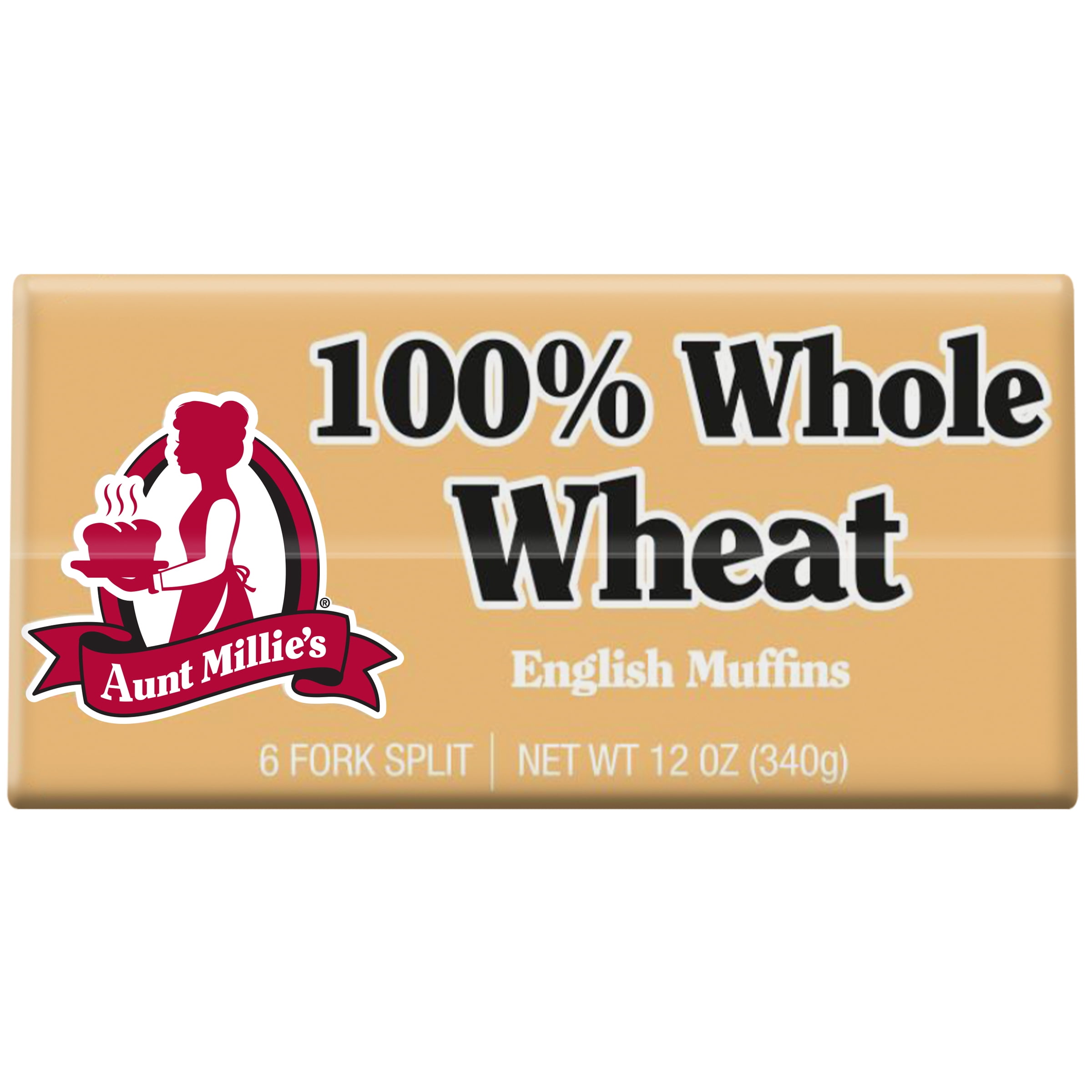 Aunt Millie's English Muffins, 100% Whole Wheat, 6 Ct., 12 oz.
