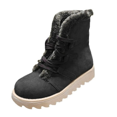 

Women s Boots High Cut Flat Lace Up Boots Snow Warm Plus Round Toe Women s Boots