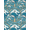 Teal Blue, Pattern 16, variant on ODIKA 8'x10' Washable Area Rug Bathroom Deep Surf Featuring Creatures Nautical Ocean Funky Theme for Dining Room, Large Office, Lounge, Non-Slip Chair-Friendly Mat