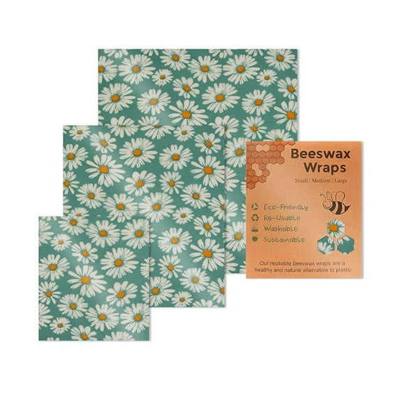 Reusable Beeswax Food Wraps, Yoaney Beeswax Wraps for Food Reusable Food Sheets for Fruits and Vegetables Food Paper, 1X Food Wrapping Paper Set