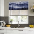 thumbnail image 5 of Navy Blue Ombre Mountain Valances for Windows, Decorative Rod Pocket Window Valance Curtains, Nature Abstract Art Marble Short Curtain Drapes for Kitchen/Bathroom/Living Room, 2 Panels, 54" W x 18" L, 5 of 8