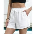 thumbnail image 2 of Loopsun Womens Shorts, Summer Shorts for Women, Women's Fashion Casual Solid Mid Waist Drawstring Shorts White XL, 2 of 4