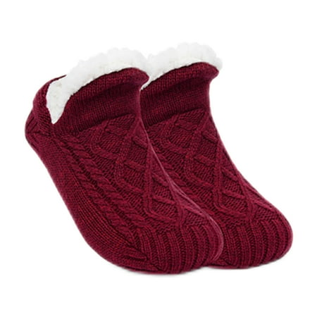 

VAKIND 1pair Winter Warm Kids Sock Floor Stockings Sleeping Socks (35-39 Wine Red)