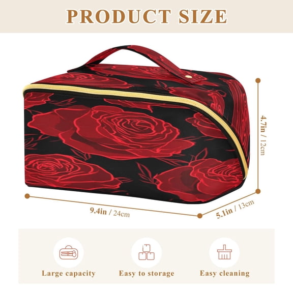Iauyy Rhombus Cosmetic Bag with Handle Large Capacity Luxury Twill Travel Makeup Bag ,Perfect Rugged Lines