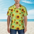 thumbnail image 4 of Lsque Sunflower Leaves pattern Hawaiian Shirt for Men, Unisex Summer Beach Casual Short Sleeve Button Down Shirts-XX-Large, 4 of 9