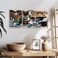 thumbnail image 3 of Elephant Stock Oriental Dragon And Tiger Wall Art - Horizontal Multi Panel Canvas - Living Room Wall Decor - Animal Multi Panel - Blue And Green Decor - 26" x 12", 3 of 8