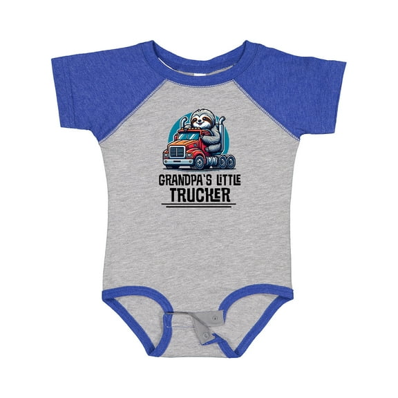 Inktastic Trucking Grandpa Little Trucker Boys Baby Bodysuit