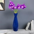 thumbnail image 3 of Uniquewise 24" Tapered Cylindrical Tall Bamboo Floor Vase Flared Trumpet Top Decorative Accent for Dried Flowers Pampas Grass and Branch Arrangements Stylish Home and Office Decor Piece, Cobalt Blue, 3 of 7
