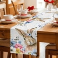 thumbnail image 5 of Bunny Easter Table Runner 108 Inches Long Farmhouse Dress Scarves, Spring Floral Blue Leaves Watercolor Dining Tablerunner for Coffee Table/Kitchen Island/Party Décor, 13" x 108", 5 of 8