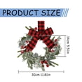 thumbnail image 3 of Small Christmas Norfolk Wreaths Christmas Kitchen Cabinet Mini Wreath Real Touch With Bow Ribbon Cedar Red Berry for Xmas Front Door Window Chair Fireplace Table Pillar Rustic Farmhouse Party Decor, 3 of 8