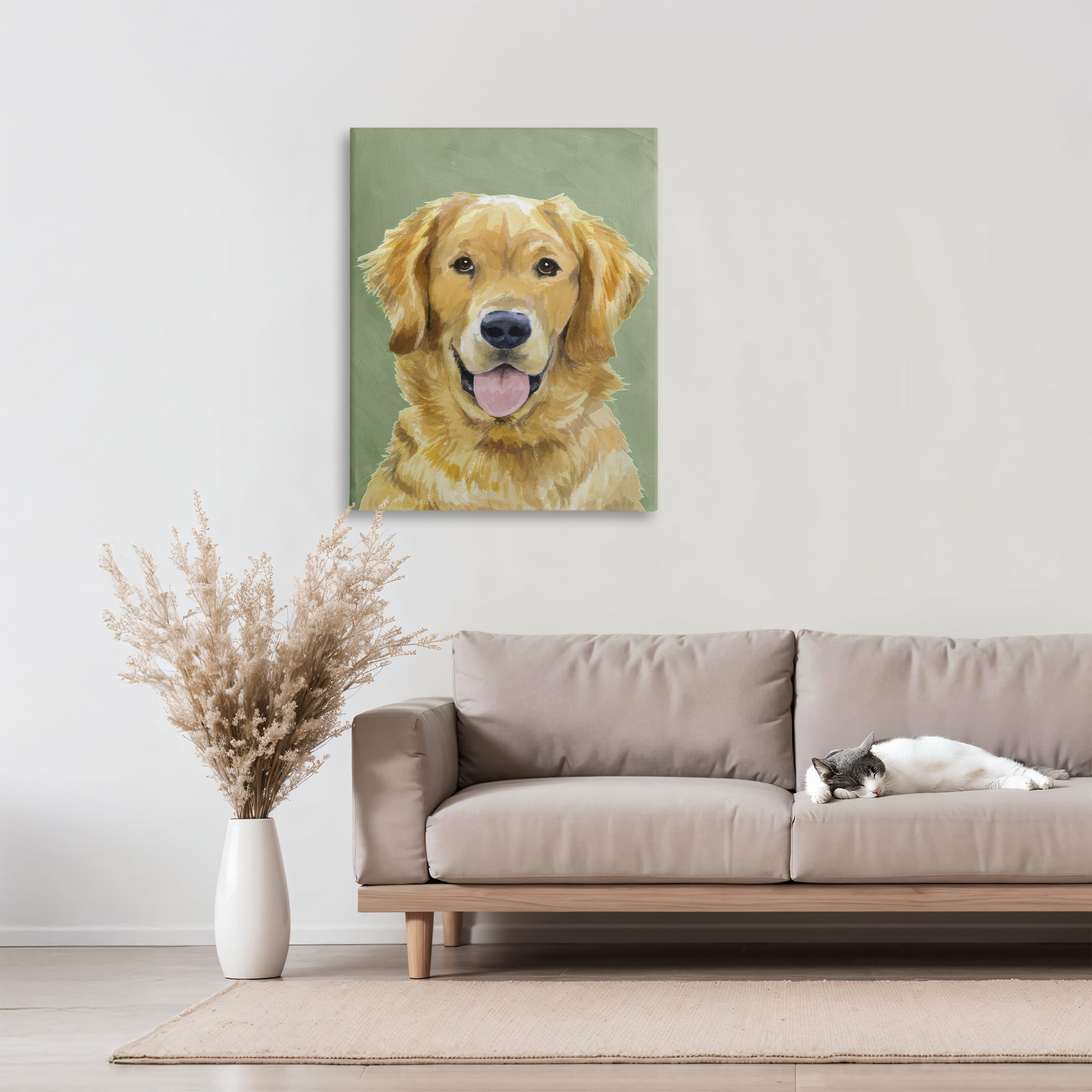 Stupell Industries Smiling Golden Retriever Portrait Canvas Wall Art, design by Lil' Rue