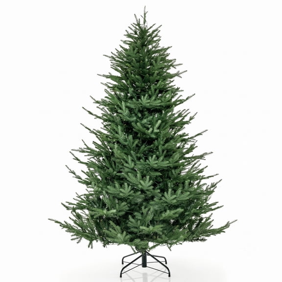 RUIE 6 ft Christmas Decoration, Pre-Lit Artificial Christmas Tree with 280 Warm White Lights, 8 Lighting Modes, 788 Tips and Metal Stand, Green