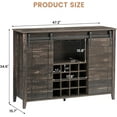 thumbnail image 2 of 47" Coffee Bar Cabinet with Wine Rack & Sliding Barn Door for Dining Room, 2 of 2