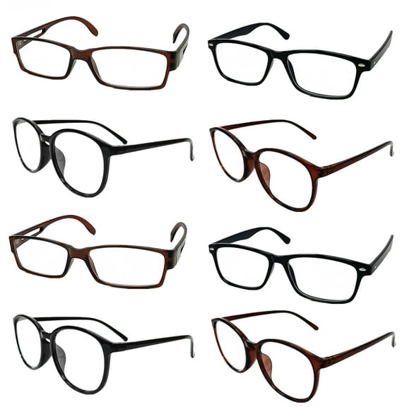 8 Pack Reading Glasses Men Women Unisex Readers Square Rectangle Round Frame  2.75
