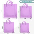 thumbnail image 2 of Bolsas de regalo Weewooday de plástico esmerilado con asas, 100 unidades, color morado, 2 of 7