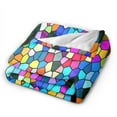 thumbnail image 2 of Kll Fleece Blanket Plush Throw Blanket Colorful Tie Dye Stained Glass 2,Soft Fuzzy Cozy Flannel Blanket For Couch Sofa Bed.(40"X30"), 2 of 9