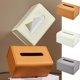 thumbnail image 1 of Caja de Pañuelos de Cuero Mate - Diseño de Cuero Esmerilado En Forma de U con Boca Ancha y Resorte para Sala de Estar, Dormitorio, Oficina, Cocina y Coche, Gris/Blanco/Amarillo, 1 of 6