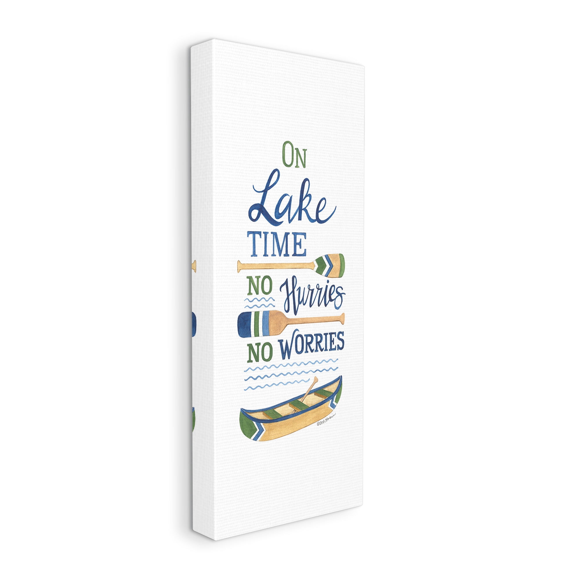 Stupell Industries No Hurries On Lake Time Transportation Painting Gallery Wrapped Canvas Art Print Wall Art, 20 x 48