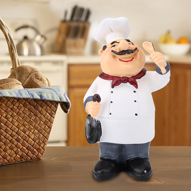 Estatuilla De Resina De Chef, Decoración Realista De Mesa De Cocina, Estatua Ecológica Para Cafetería