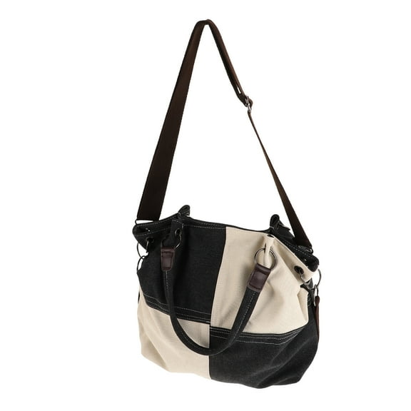 FRCOLOR Handbag For Women Canvas Mini Tote Shoulder Bags With Zipper Satchel Bag For Travel Work Assorted Color