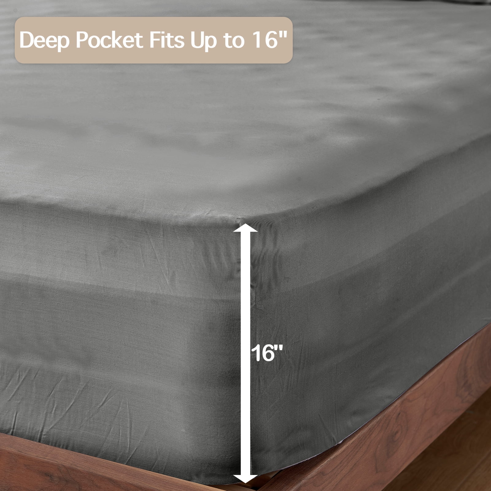 Tensoboo 100% Bamboo Cooling 16-Inch Deep Pocket Fitted Sheet Only, Twin – Soft and Breathable
