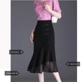 thumbnail image 2 of Nueva falda de cola de pez adelgazante para mujer, otoño/invierno 2024, vestido ajustado de un solo paso drapeado de longitud media con parches gruesos, 2 of 5