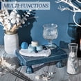 thumbnail image 5 of Decorative Display Risers for Home Decor - Wood Pedestal Stand for Kitchen Decor and Countertop Organizer - Ideal for Apartment Essentials (Blue), 5 of 7