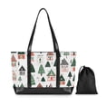 thumbnail image 7 of FORMRS Canvas Laptop Tote Bag for Women with 15.6" Computer Compartments Shoulder Handbag, Orange Christmas House, 7 of 7