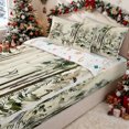 thumbnail image 3 of Erosebridal Watercolor Deer Family Zipper Twin Comforter Sets with Fitted Sheet and 2 Pillowcases for Girls, Sage Green Snowy Pine Tree Zipper Bedding Set, Christmas Reversible, 4 Pieces, 3 of 7