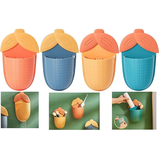 Pack Portacepillos De Dientes Adhesivo De Pared Portavasos De Baño, Portacepillos De Dientes Para Cepillo De Dientes Eléctrico,Cepillo De Dientes,Pasta De Dientes,Afeitadora,Soporte De Baño. Afortunado Sencillez