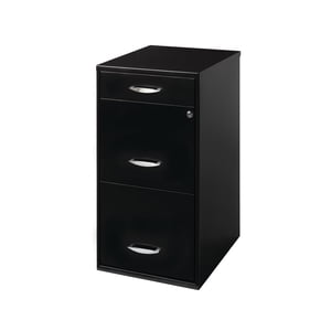 Space Solutions 3-Drawer File Cabinet with Pencil Drawer, Black